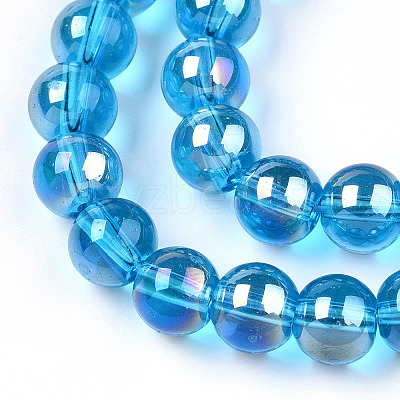 Electroplate Transparent Glass Beads Strands LS-GLAA-T032-T8mm-AB06-1