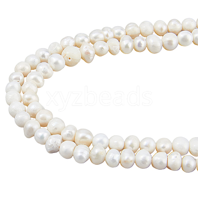 2 Strands Natural Cultured Freshwater Pearl Beads Strands PEAR-HS0001-27-1