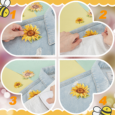 Flower Self Adhesive Computerized Embroidery Cloth Iron on/Sew on Patches PATC-GA0001-84A-1