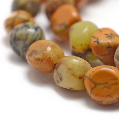 Natural Yellow Moss Agate Beads Strands G-F464-02-1