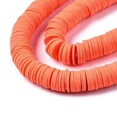Flat Round Handmade Polymer Clay Beads CLAY-R067-12mm-12-1