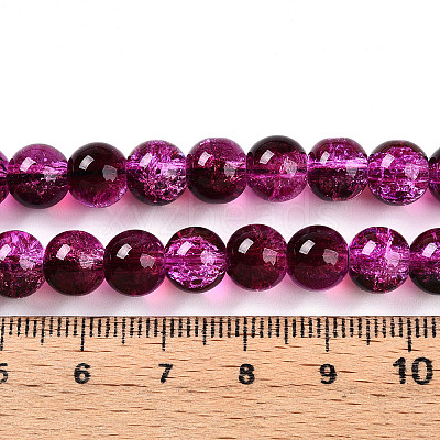 Transparent Crackle Glass Bead Strands GLAA-T025-8mm-02F-1