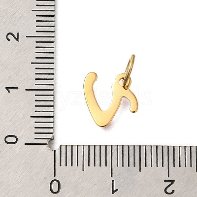 Ion Plating(IP) 304 Stainless Steel Enamel Alphabet Charms STAS-F308-02G-V-1