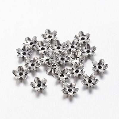 Tibetan Style Zinc Alloy Bead Caps X-TIBEB-6.5x3-AS-FF-1