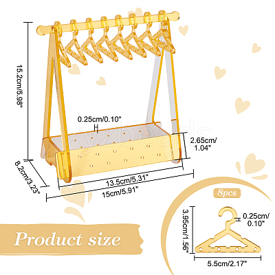 1 Set Coat Hanger Shaped Acrylic Earring Display Stands EDIS-PH0001-90B-1