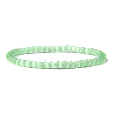 4mm Round Cat Eye Beads Bracelet for Men LS-KG3069-4-1