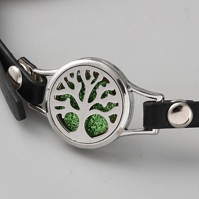 Leather & Alloy Watch Bands AJEW-WH0248-692P-05-1