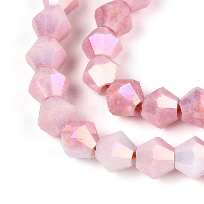 Anti-Tarnish Electroplate Bicone Glass Beads Strands EGLA-T021-6mm-16-02-1