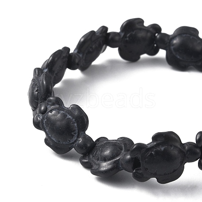 Synthetic Turquoise Tortoise Beaded Stretch Bracelet for Women BJEW-WH0018-16A-1