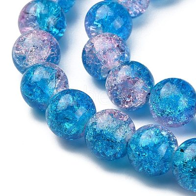Spray Painted Crackle Glass Beads Strands LS-CCG-Q001-10mm-19-1