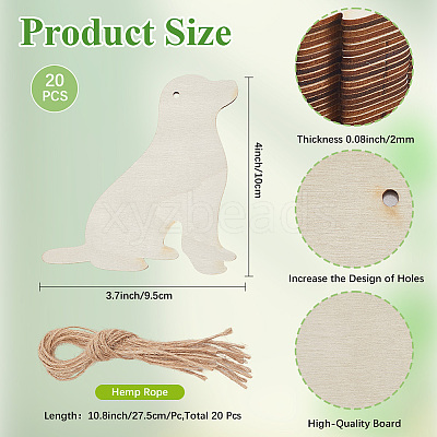 Unfinished Blank Wooden Big Pendants Kit WOOD-WH20014-003D-1