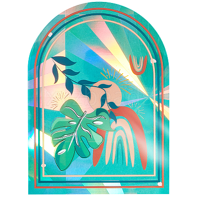 PET Rainbow Window Clings Stickers DIY-WH0409-70L-1