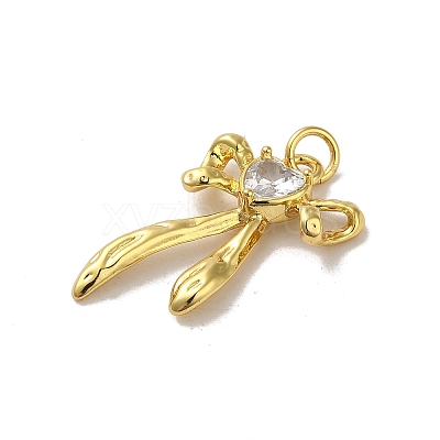Rack Plating Brass Micro Pave Cubic Zirconia Pendants KK-H473-08B-G-1