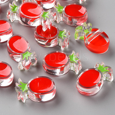 Transparent Enamel Acrylic Beads TACR-S155-002F-1