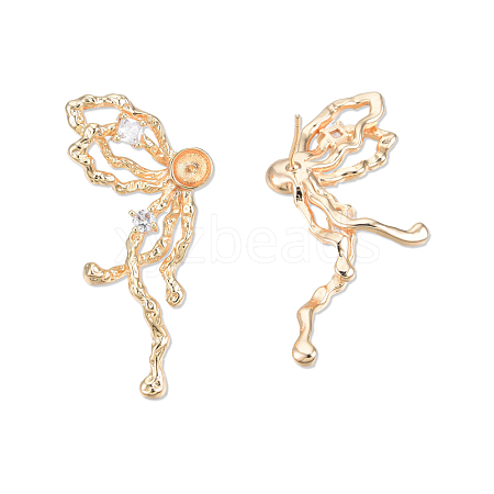 Brass Stud Earring Findings KK-N232-428LG-1