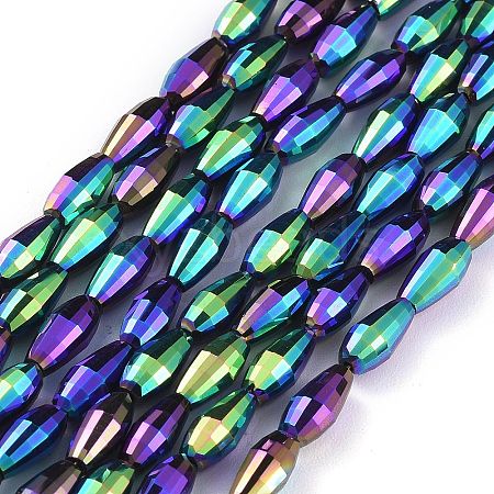 Electroplated Glass Beads Strands EGLA-H100-FP01-1