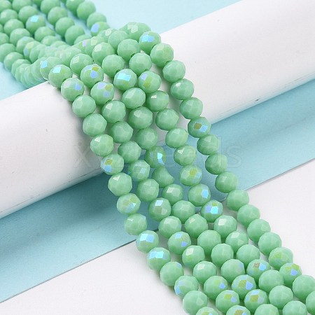 Electroplate Opaque Solid Color Glass Beads Strands EGLA-A044-P2mm-L14-1