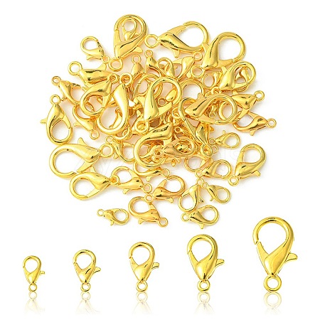 50Pcs 5 Styles Zinc Alloy Lobster Claw Clasps FIND-YW0003-96G-1