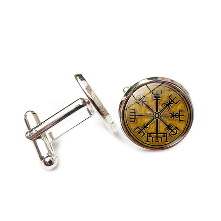 Alloy Enamel Compass Cufflinks PW-WG42FEF-02-1