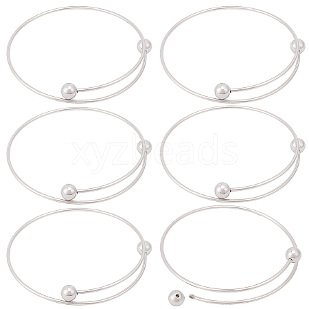 6Pcs Adjustable 304 Stainless Steel Wire Cuff Bangle Making MAK-BBC0001-24C-P-1