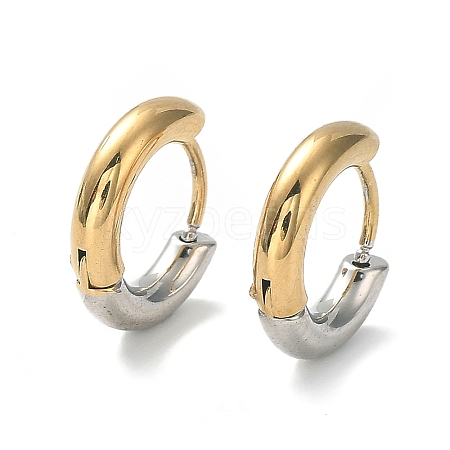 Ion Plating(IP) Two Tone 304 Stainless Steel Huggie Hoop Earrings EJEW-A106-01A-1
