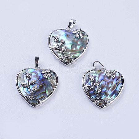 Abalone Shell/Paua Shell Pendants SSHEL-L008-01P-1