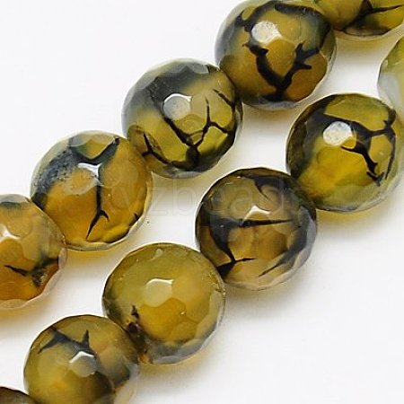 Natural Dragon Veins Agate Beads Strands G-G445-8mm-03-1