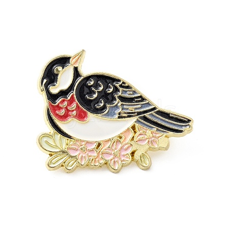 Bird with Branch Enamel Pin JEWB-J005-12A-G-1