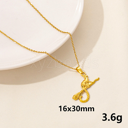 304 Stainless Steel Fox Pendant Necklaces VH1834-12-1