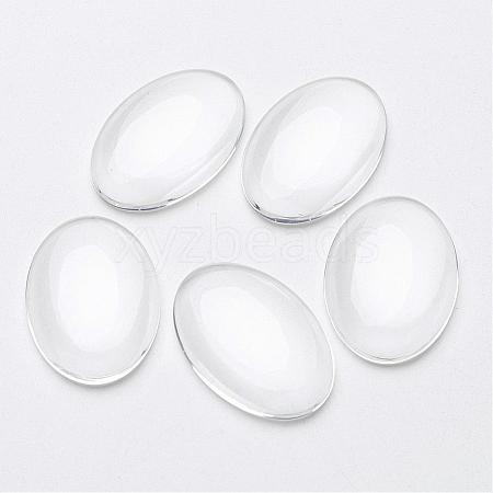 Transparent Oval Glass Cabochons X-GGLA-R022-30x20-1