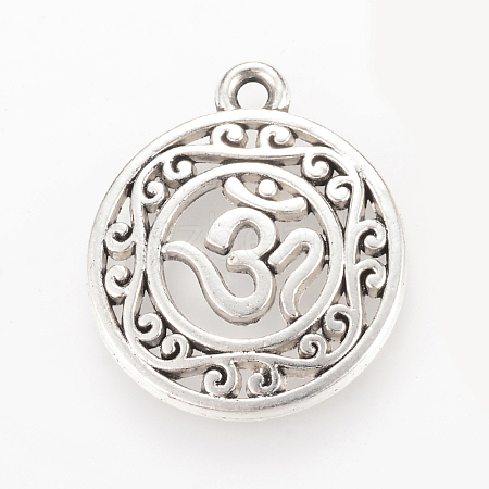 Tibetan Style Alloy Pendants TIBEP-Q064-26AS-NR-1