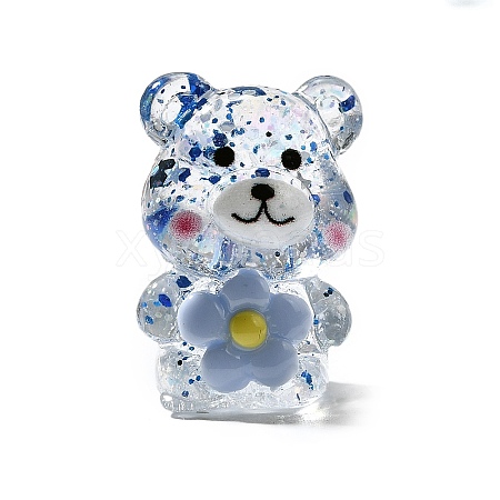 Transparent Resin Little Bear Ornament RESI-S015-01H-1