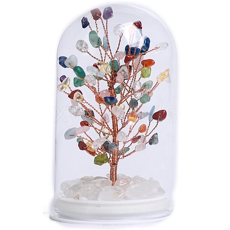 Natural Mixed Gemstone Tree of Life Decorations PW-WGF3F59-09-1