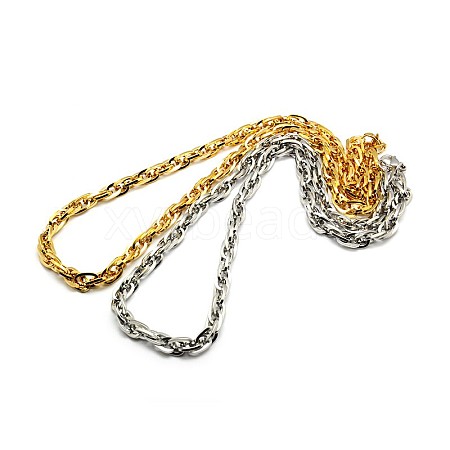 Fashionable 304 Stainless Steel Rope Chain Necklaces for Men STAS-A028-N040-1