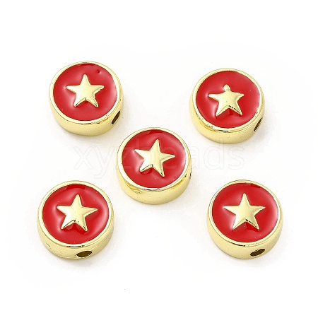 Brass Enamel Beads KK-E068-VB454-2-1