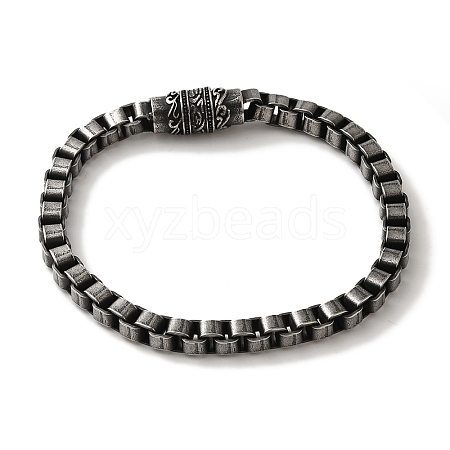 316 Surgical Stainless Steel Box Chain Bracelets with Magnetic Clasps BJEW-Q349-06B-02-1