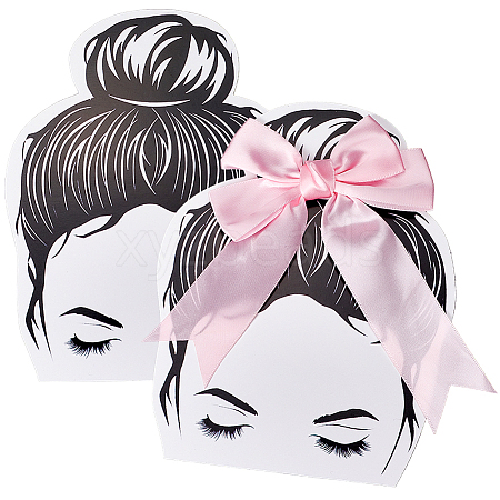 50Pcs Cute Girl Shaped Paper Display Cards CDIS-SP0001-34-1