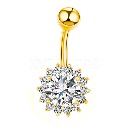 Clear Cubic Zirconia Belly Button Rings WG9960A-37-1