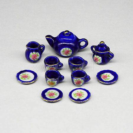 Porcelain Miniature Teapot Cup Set Ornaments PORC-PW0001-053A-1