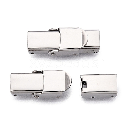Tarnish Resistant Smooth Surface 201 Stainless Steel Watch Band Clasps X-STAS-R063-65-1