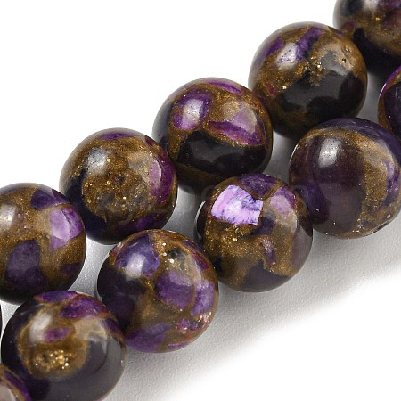 Synthetic Gold Clinquant Stone Beads Strands G-P549-A01-01E-1