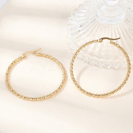 Ion Plating(IP) 304 Stainless Steel Big Hoop Earrings EJEW-L215-16G-1