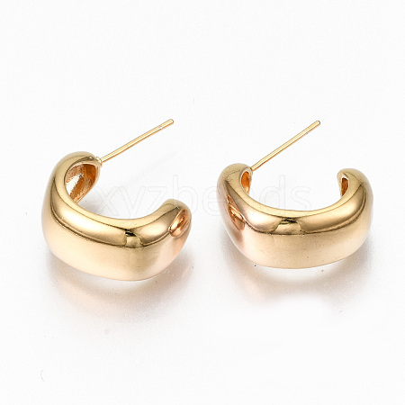 Brass Half Hoop Earrings X-KK-R117-036-NF-1