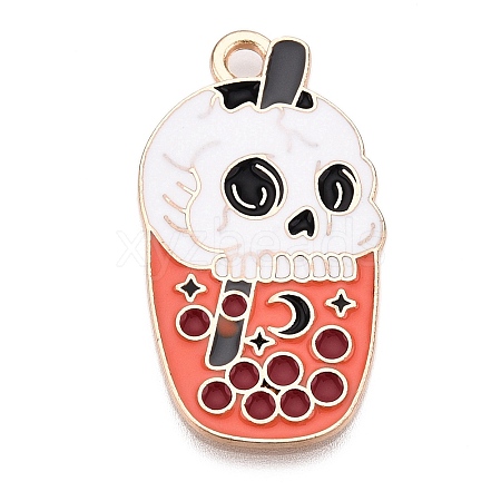 Halloween Alloy Enamel Pendants ENAM-T021-06KCG-1