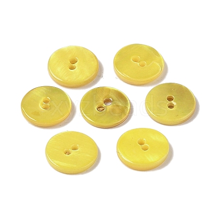 Spray Paint Natural Freshwater Shell Button BSHE-H018-15A-1