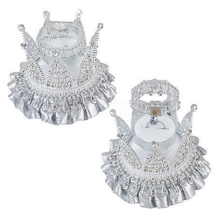 Plastic Rhinestone Ring Boxes CON-WH0086-142-1