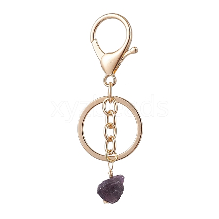 Rough Raw Natural Amethyst Nuggets Keychains KEYC-JKC01063-1