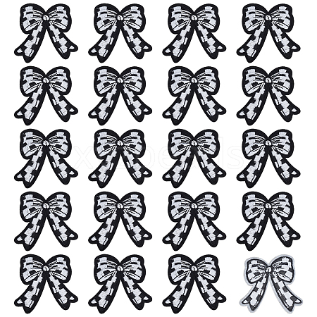 20Pcs Bowknot Embroidery Cloth Iron On/Sew On Patches DIY-FG0007-64B-1