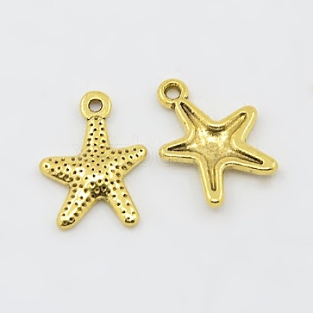 Tibetan Style Alloy Starfish/Sea Stars Charms GLF0463Y-NF-1