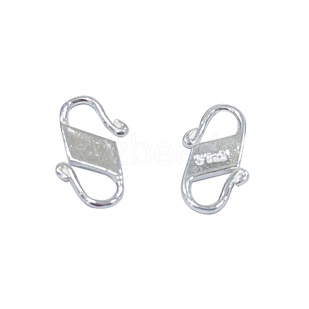 925 Sterling Silver S-Hook Clasps DIY-WH0430-619B-S-1